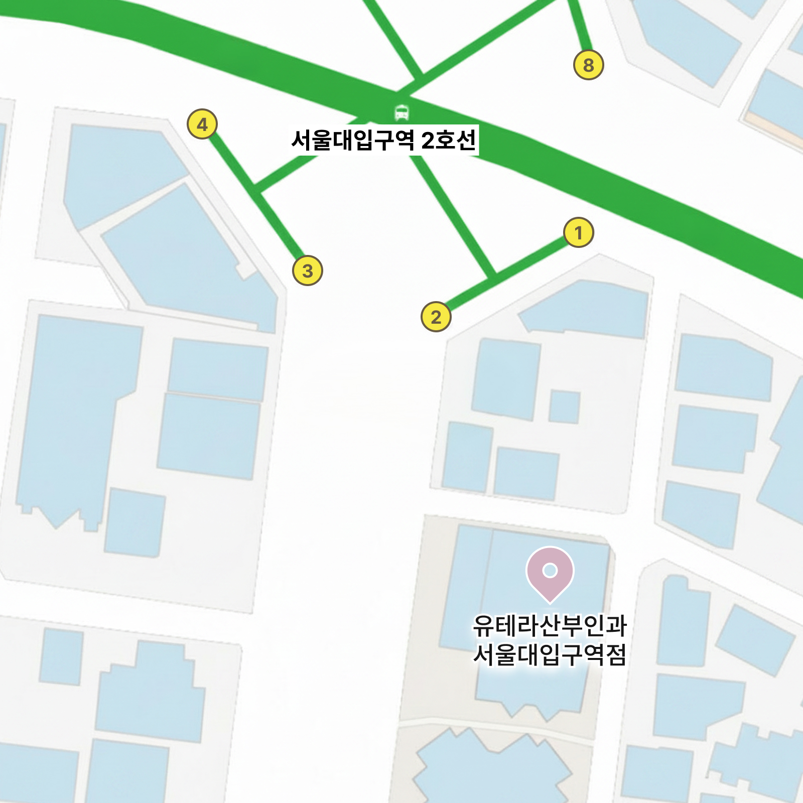 유테라산부인과 서울대입구점 오시는 길 지도